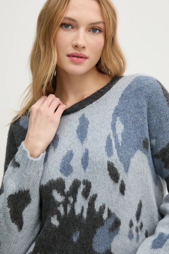 Sisley maglione in misto lana medio spessore blu 106QL105N