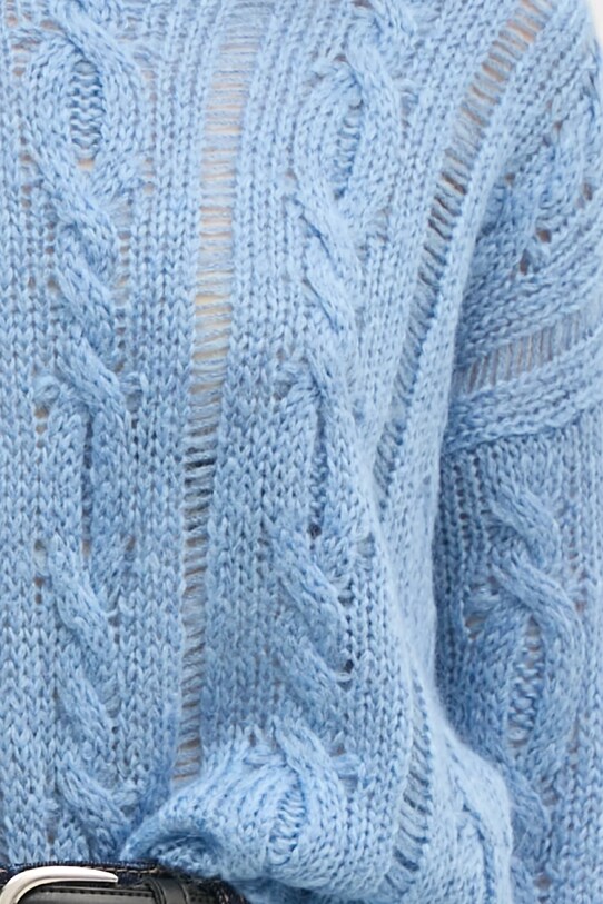 Sisley pulover din amestec de lana 1342M105E albastru