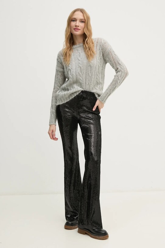 Sisley sweter z domieszką wełny 1342M105E szary AW24