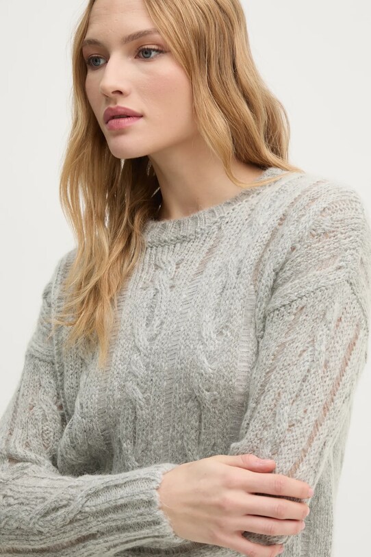 Sisley sweter z domieszką wełny szary 1342M105E