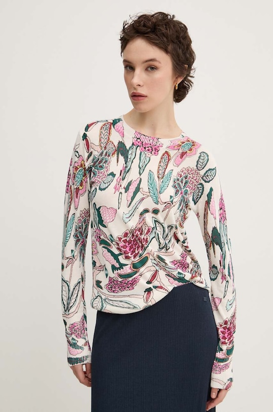 Desigual sweter z domieszką moheru MANCHESTER pozostałe beżowy 24WWJF41