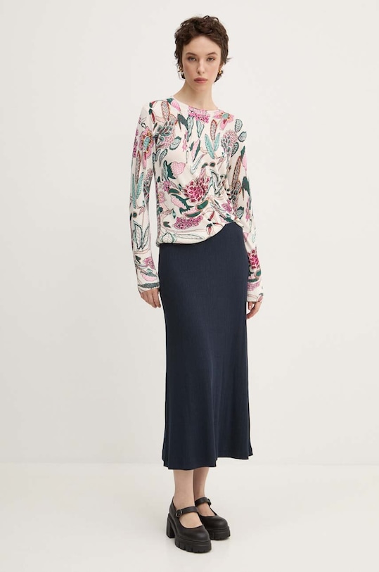 Desigual sweter z domieszką moheru MANCHESTER 24WWJF41 beżowy AW24