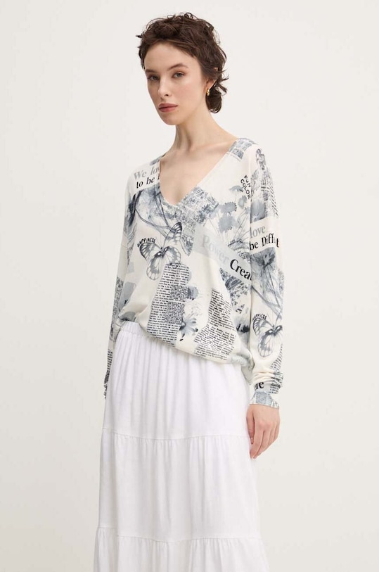 Desigual sweter KAWARTHA LAKES pozostałe beżowy 24WWJF61