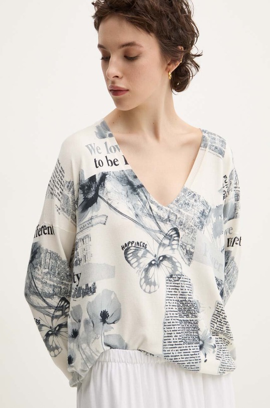 Desigual sweter KAWARTHA LAKES beżowy 24WWJF61