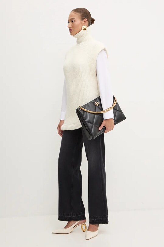 Жилетка с примесью шерсти Victoria Beckham 1424KJU005805A бежевый AW24