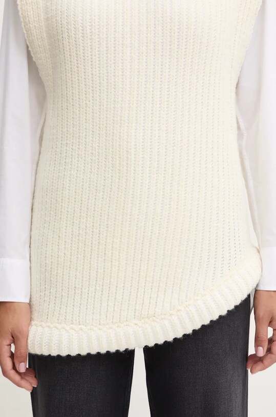 Жилетка с примесью шерсти Victoria Beckham 1424KJU005805A бежевый