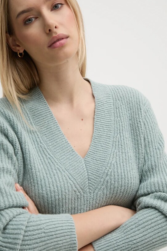 Calvin Klein sweter z domieszką wełny turkusowy K20K207414