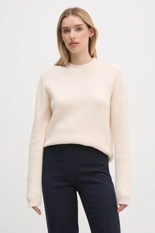 Calvin Klein sweter z domieszką wełny beżowy K20K207415