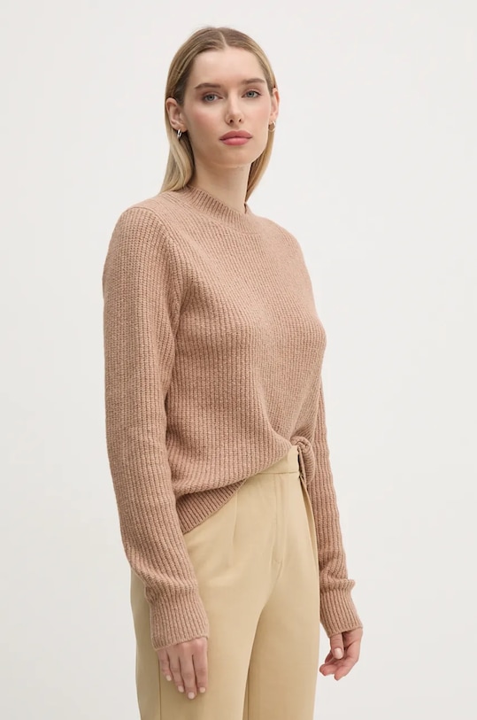 Calvin Klein pulover din amestec de lana grosime medie bej K20K207415