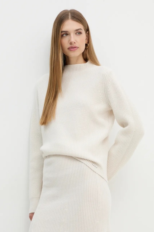 Calvin Klein pulover de lana grosime medie alb K20K207426