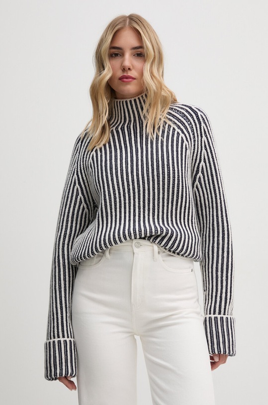 Calvin Klein sweter wełniany wełna niebieski K20K207439