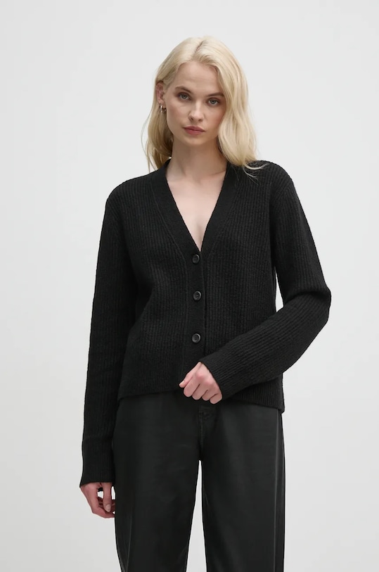 Кардиган с примесью шерсти Calvin Klein с добавлением шерсти чёрный K20K207772