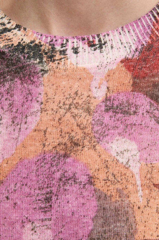 Пуловер с лен Desigual CAMO PETALS 24WWJF75 многоцветен