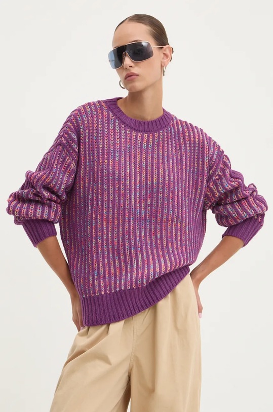 Svetr Desigual WHITEHORSE kulatý fialová 24WWJF34