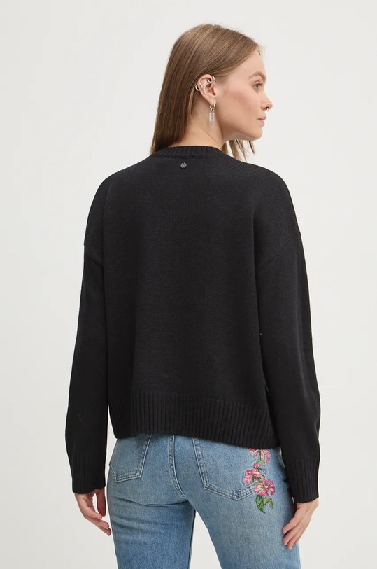 Odzież Desigual sweter z domieszką wełny TOULOUSE 24WWJF54 czarny