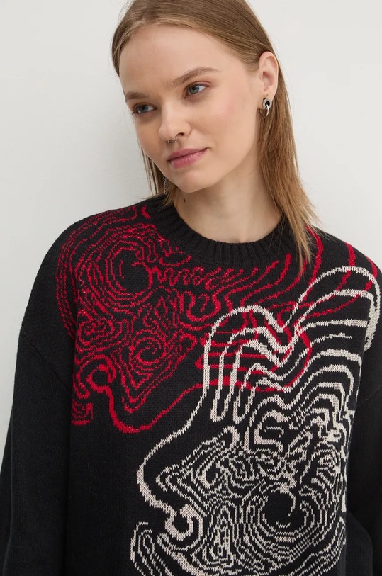 Desigual sweter z domieszką wełny TOULOUSE 24WWJF54 czarny