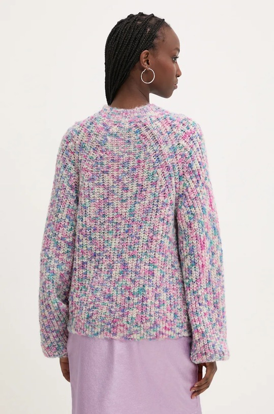 Odzież Desigual sweter z domieszką wełny BIRMINGHAM 24WWJF72 różowy