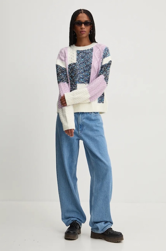 Pulover s primesjo volne Desigual EDMONTON 24WWJF19 bež AW24