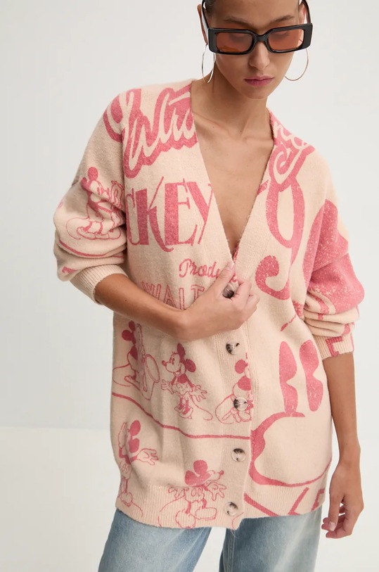 Desigual cardigan WALT DISNEY grosime medie roz 24WWJF78