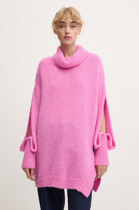 Vlněný svetr MMC STUDIO BITENEO rolák růžová BITENEO.SWEATER