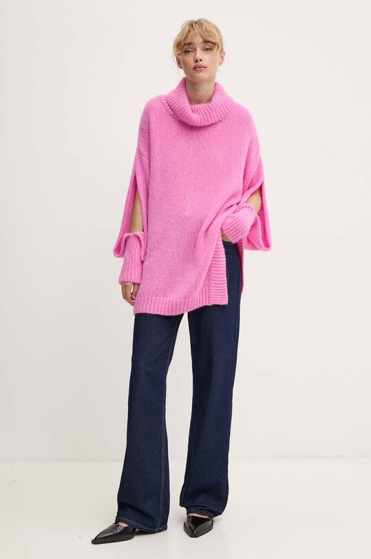 MMC STUDIO pulover de lână BITENEO BITENEO.SWEATER roz AW24