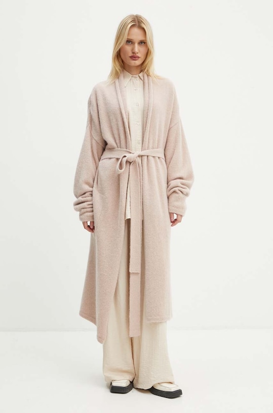 Vuneni kardigan MMC STUDIO PL EPONANEO bez uzorka roza EPONANEO.CARDIGANMMC