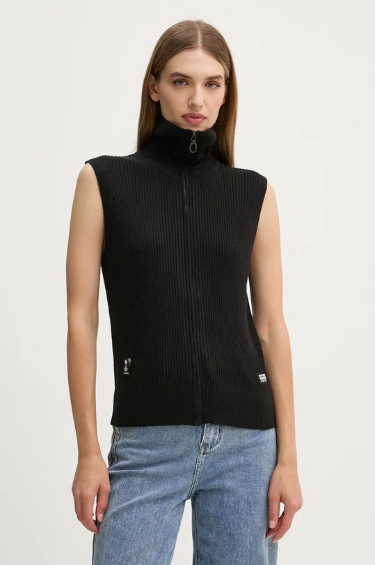 G-Star pulover și vestă de lână negru D25214.D847