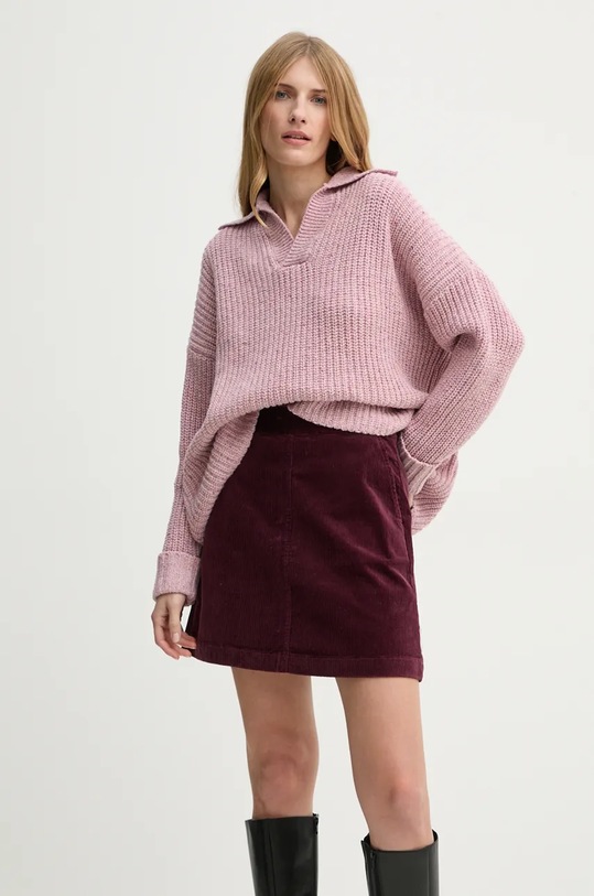 Μάλλινο πουλόβερ G-Star μελανζέ ροζ D25220.D890
