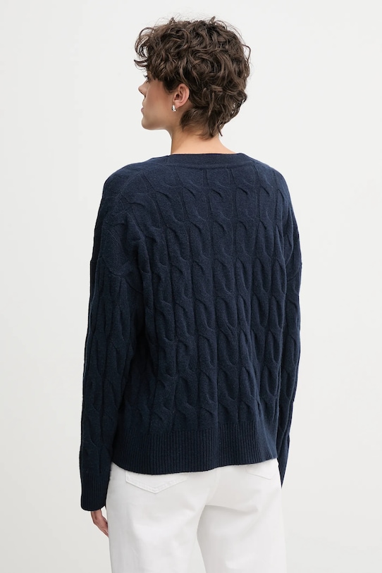 Odzież Tommy Hilfiger kardigan wełniany WW0WW43089 granatowy