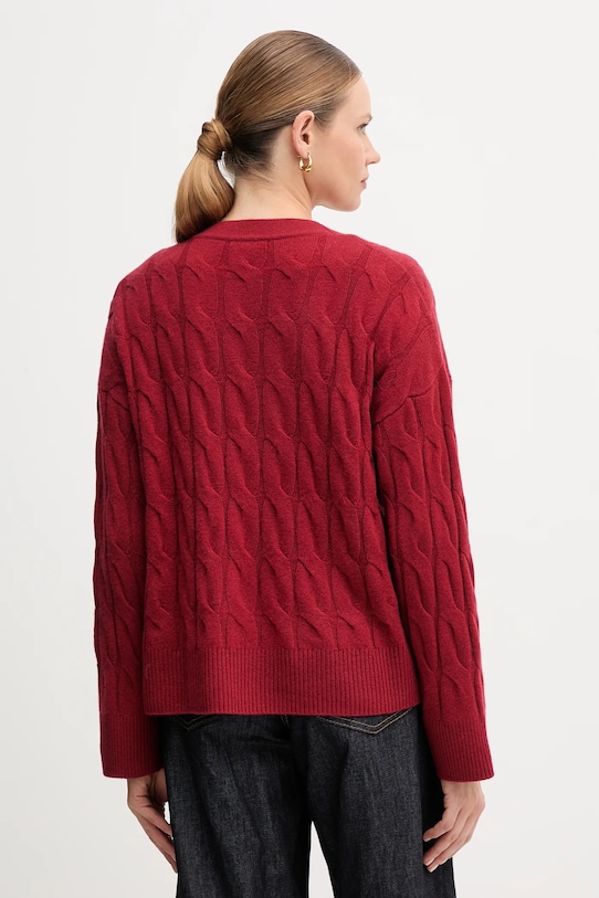 Odzież Tommy Hilfiger kardigan wełniany WW0WW43089 bordowy