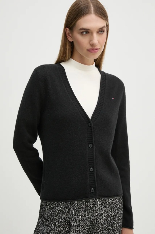 Vlněný svetr Tommy Hilfiger vlna černá WW0WW43092