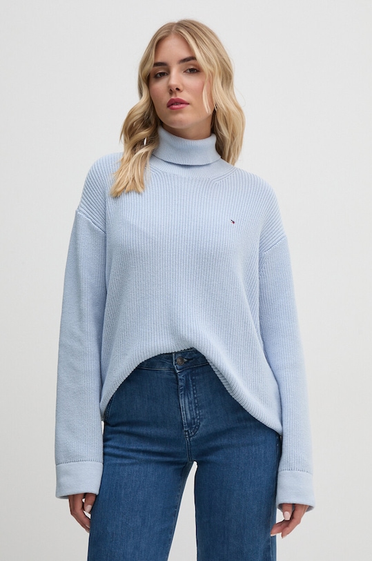 Πουλόβερ Tommy Hilfiger βαμβάκι μπλε WW0WW43094