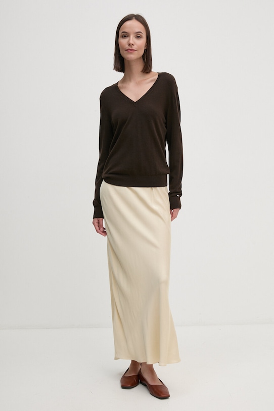 Tommy Hilfiger pulover de lana WW0WW43097 maro AW24