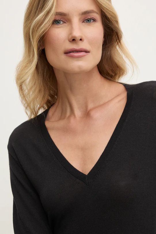 Вовняний светр Tommy Hilfiger чорний WW0WW43097