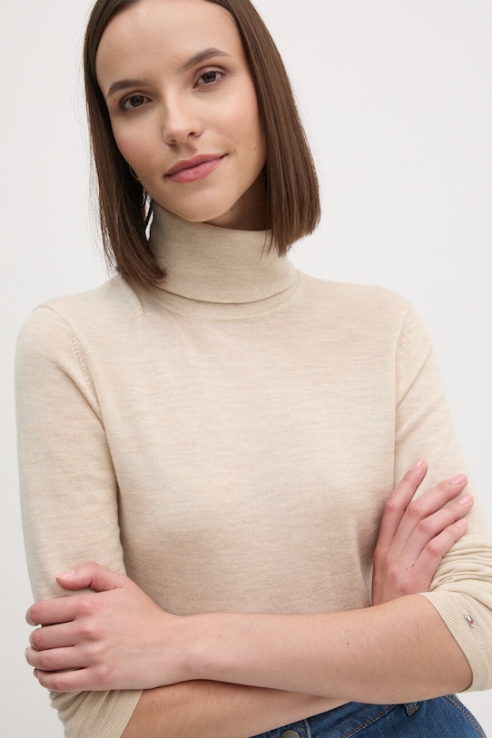 Vuneni pulover Tommy Hilfiger WW0WW43098 bež AW24