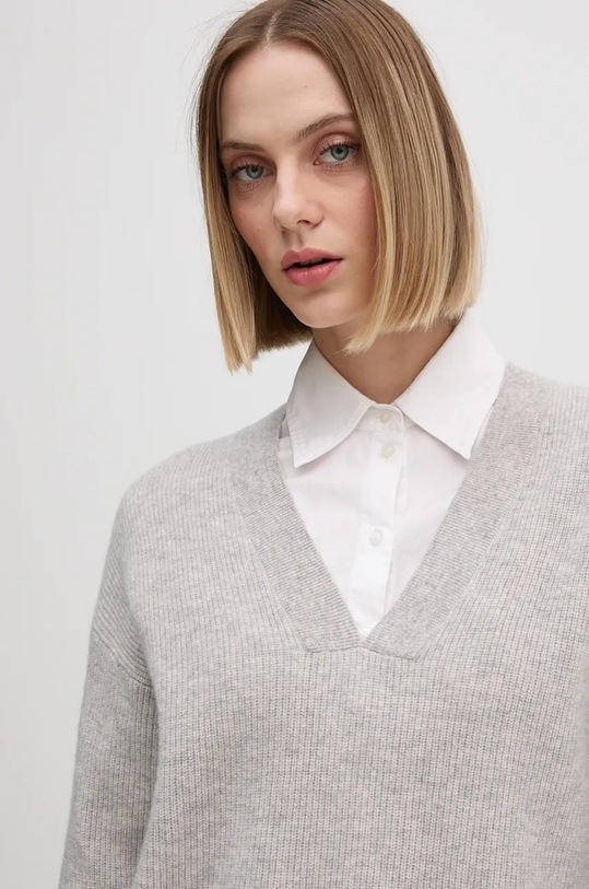 Vlněný svetr Tommy Hilfiger šedá WW0WW43101