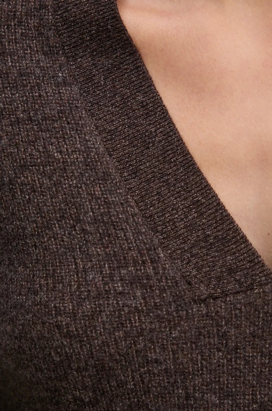 Μάλλινο πουλόβερ Tommy Hilfiger WW0WW43101 καφέ