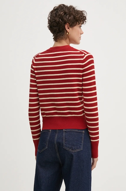 Odzież Tommy Hilfiger kardigan bawełniany WW0WW43148 czerwony