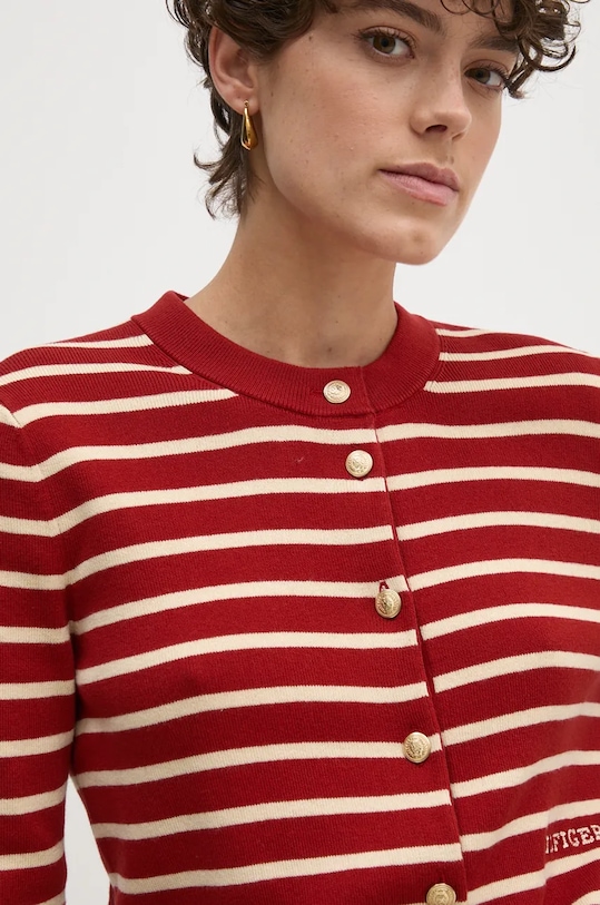 Tommy Hilfiger kardigan bawełniany czerwony WW0WW43148
