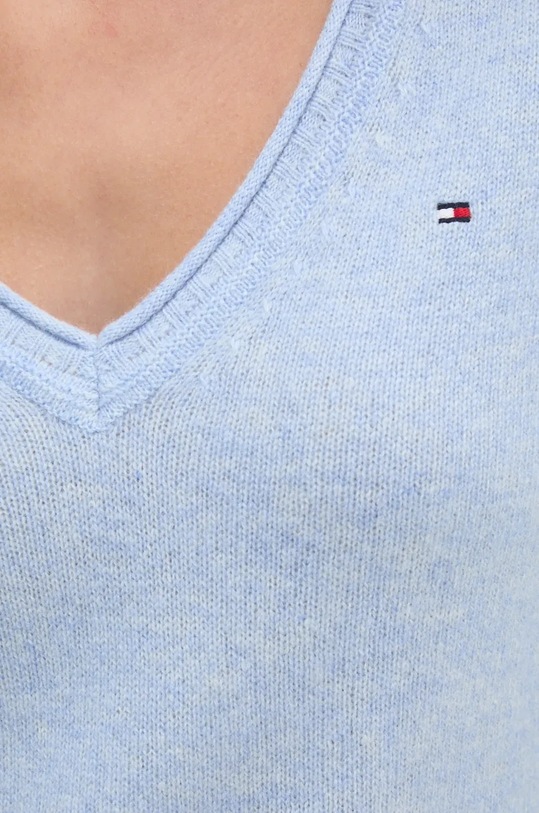 Vlněný svetr Tommy Hilfiger modrá WW0WW43505