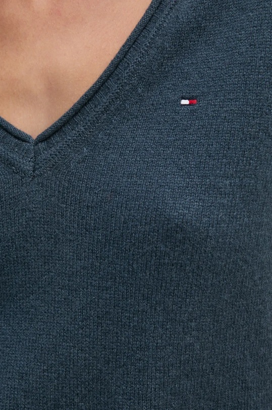 Vlněný svetr Tommy Hilfiger WW0WW43505 námořnická modř