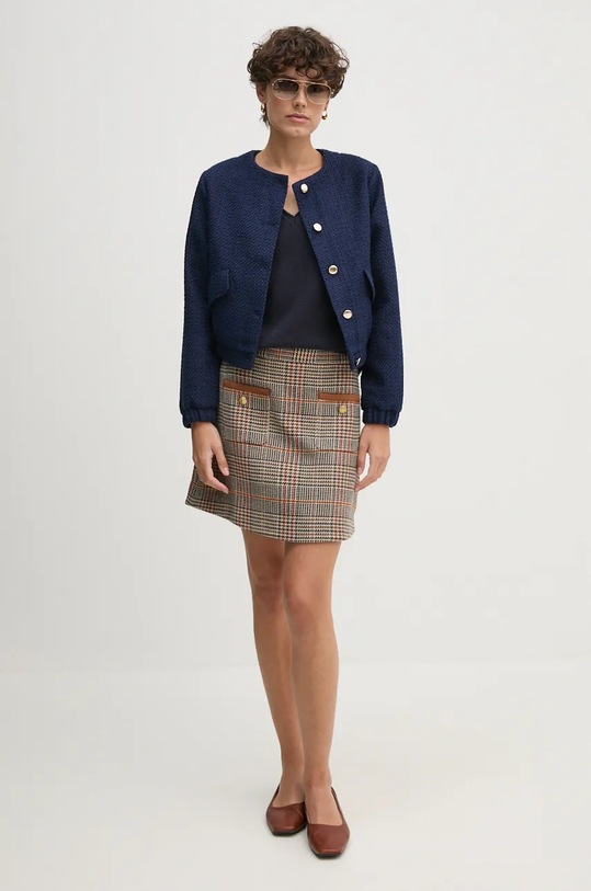 Μάλλινο πουλόβερ Tommy Hilfiger WW0WW43505 σκούρο μπλε AW24
