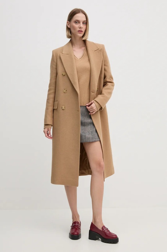 Μάλλινο πουλόβερ Tommy Hilfiger WW0WW43505 μπεζ AW24