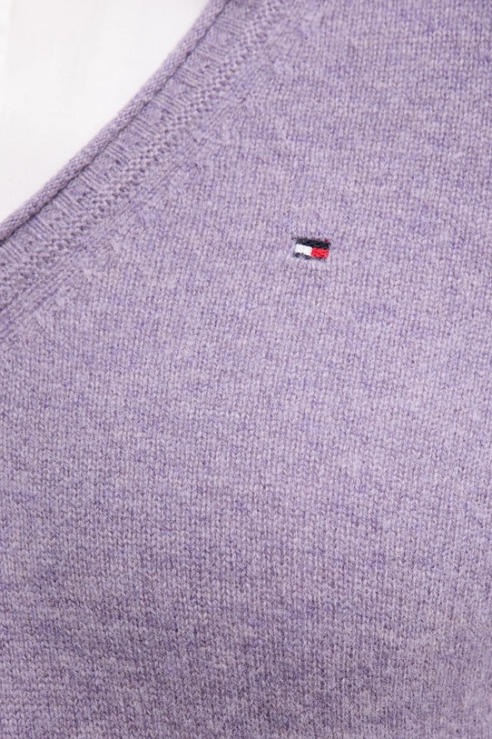 Tommy Hilfiger pulover de lână WW0WW43505 violet