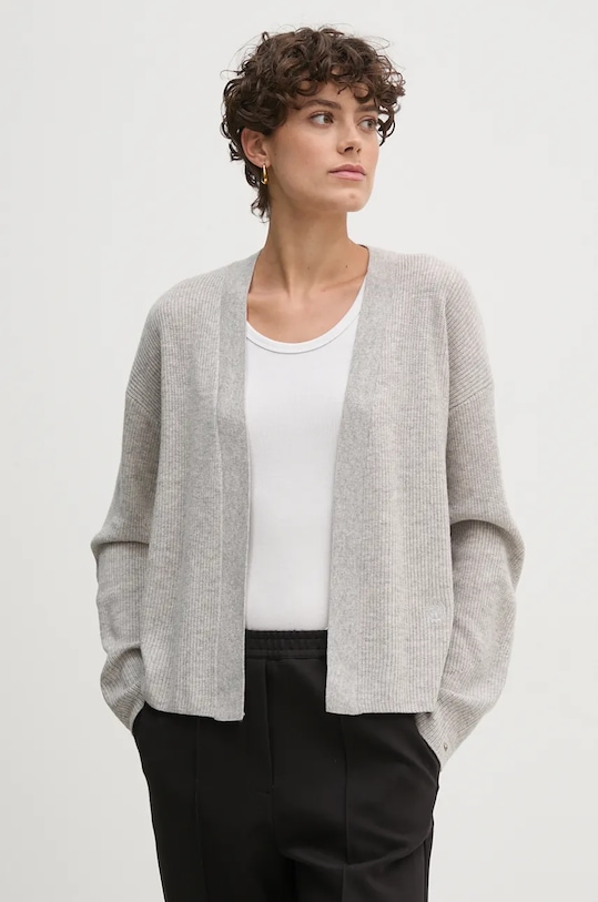 Vlněný svetr Tommy Hilfiger vlna šedá WW0WW43509