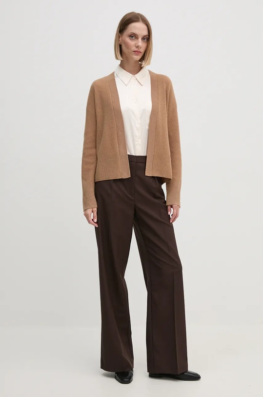 Tommy Hilfiger kardigan wełniany WW0WW43509 beżowy AW24