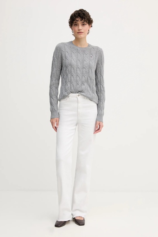 Tommy Hilfiger sweter wełniany WW0WW43586 szary AW25
