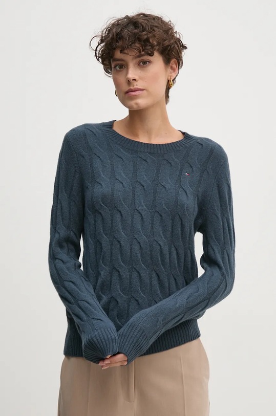 Svetr Tommy Hilfiger kulatý námořnická modř WW0WW43586