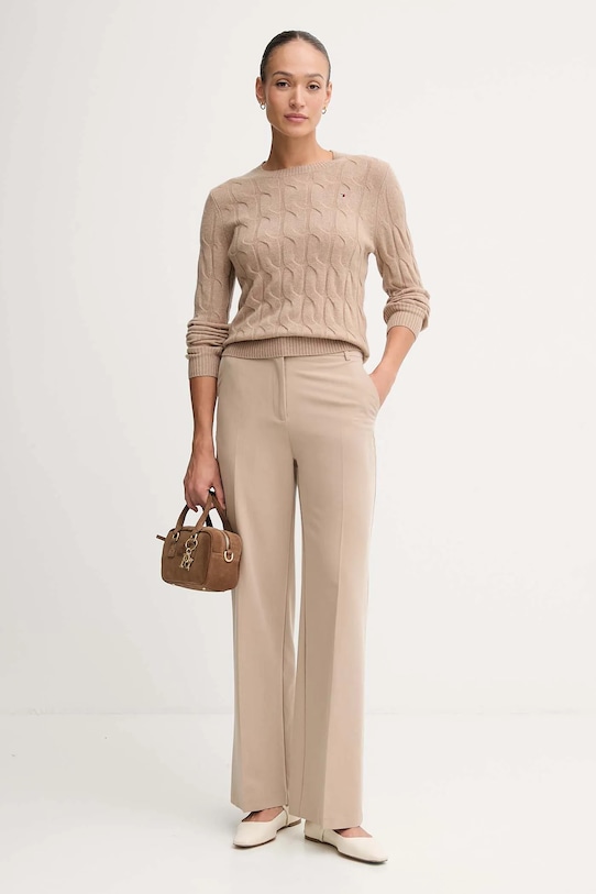 Вовняний светр Tommy Hilfiger WW0WW43586 коричневий AW25