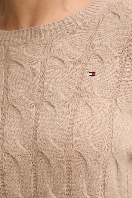 Вовняний светр Tommy Hilfiger WW0WW43586 коричневий